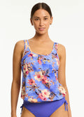 Sea Level Blue Hawaii Blouson Tankini Top