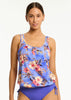 Sea Level Blue Hawaii Blouson Tankini Top