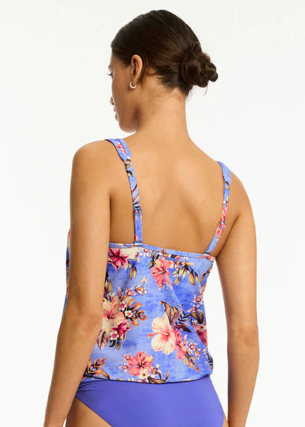 Sea Level Blue Hawaii Blouson Tankini Top