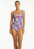 Sea Level Blue Hawaii Twist Tankini Top