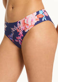 Floral-patterned bikini bottom on a white background