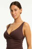 Sea Level Eco Essentials Cross Front Multifit Tankini Top