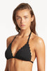 Sea Level Scallop Halter Slide Tri Bikini Top