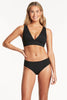 Sea Level Scallop Longline Tri Bikini Top