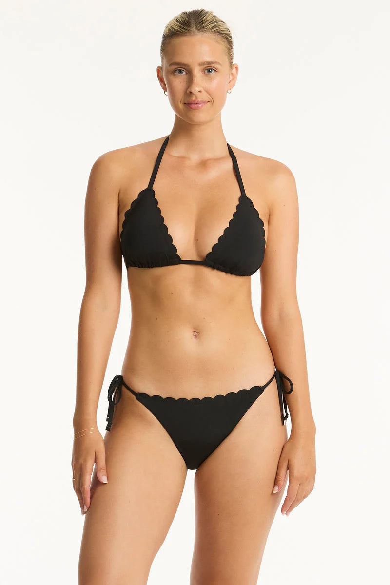 Sea Level Scallop Tie Side Bikini Bottom