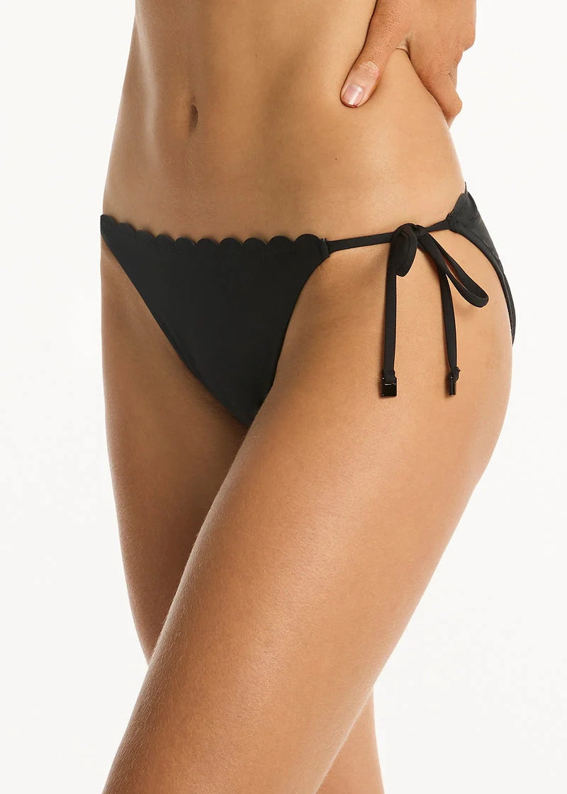 Sea Level Scallop Tie Side Bikini Bottom