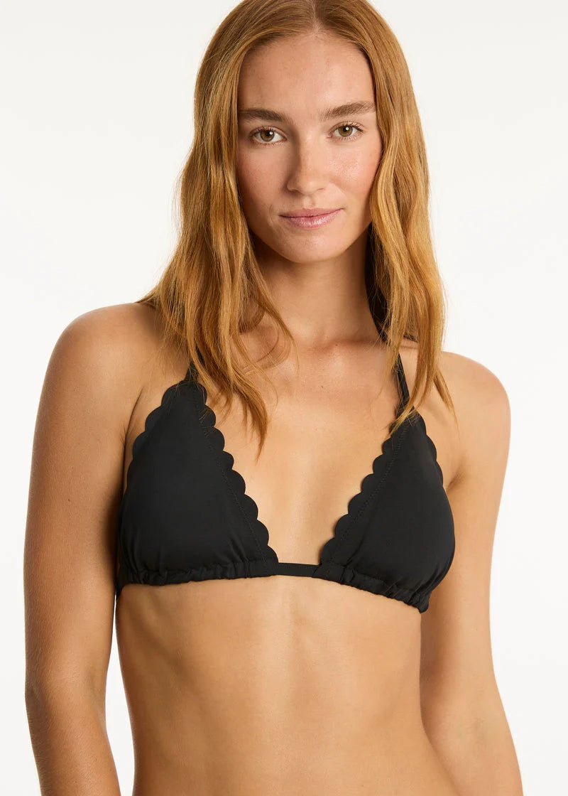 Sea Level Scallop Halter Slide Tri Bikini Top