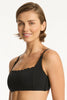 Sea Level Scallop Square Neck Bikini Top