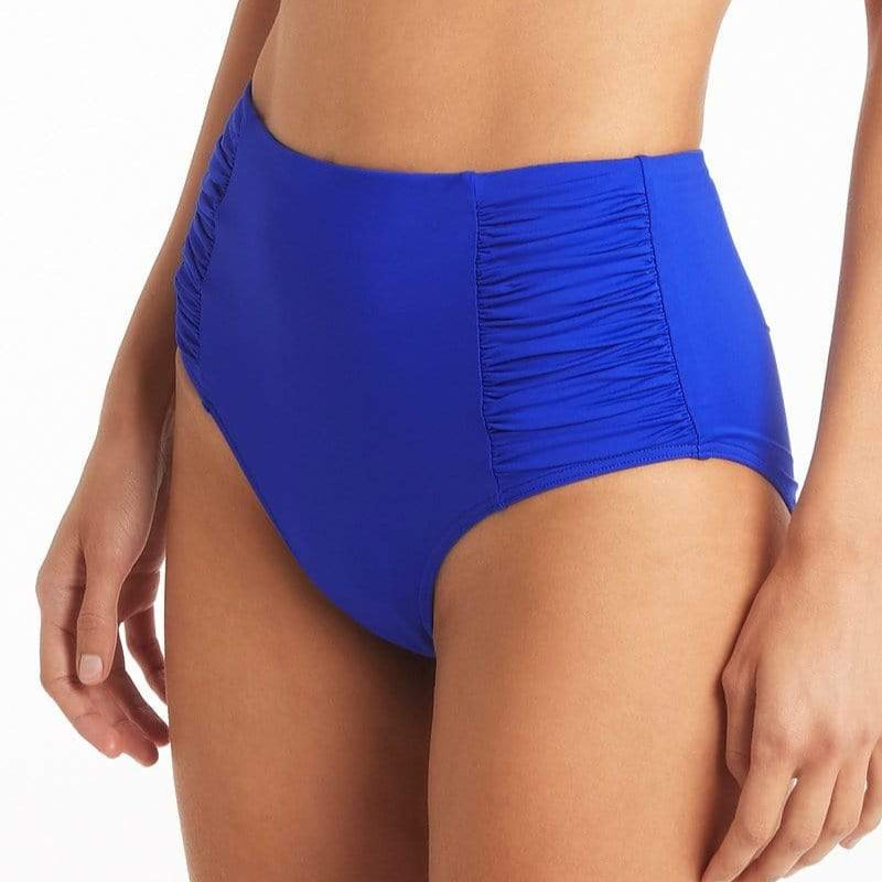 Sea Level Eco Essentials Gathered Side High Waist Bikini Bottom