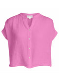 Felicite Short Sleeve Button Up Top
