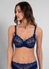Empreinte Gaby lacy full cup bra in sapphire blue