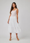 Bella Dahl Linen Frayed Tiered Skirt