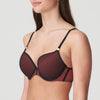 Reddish-brown Marie Jo push-up bra with black straps