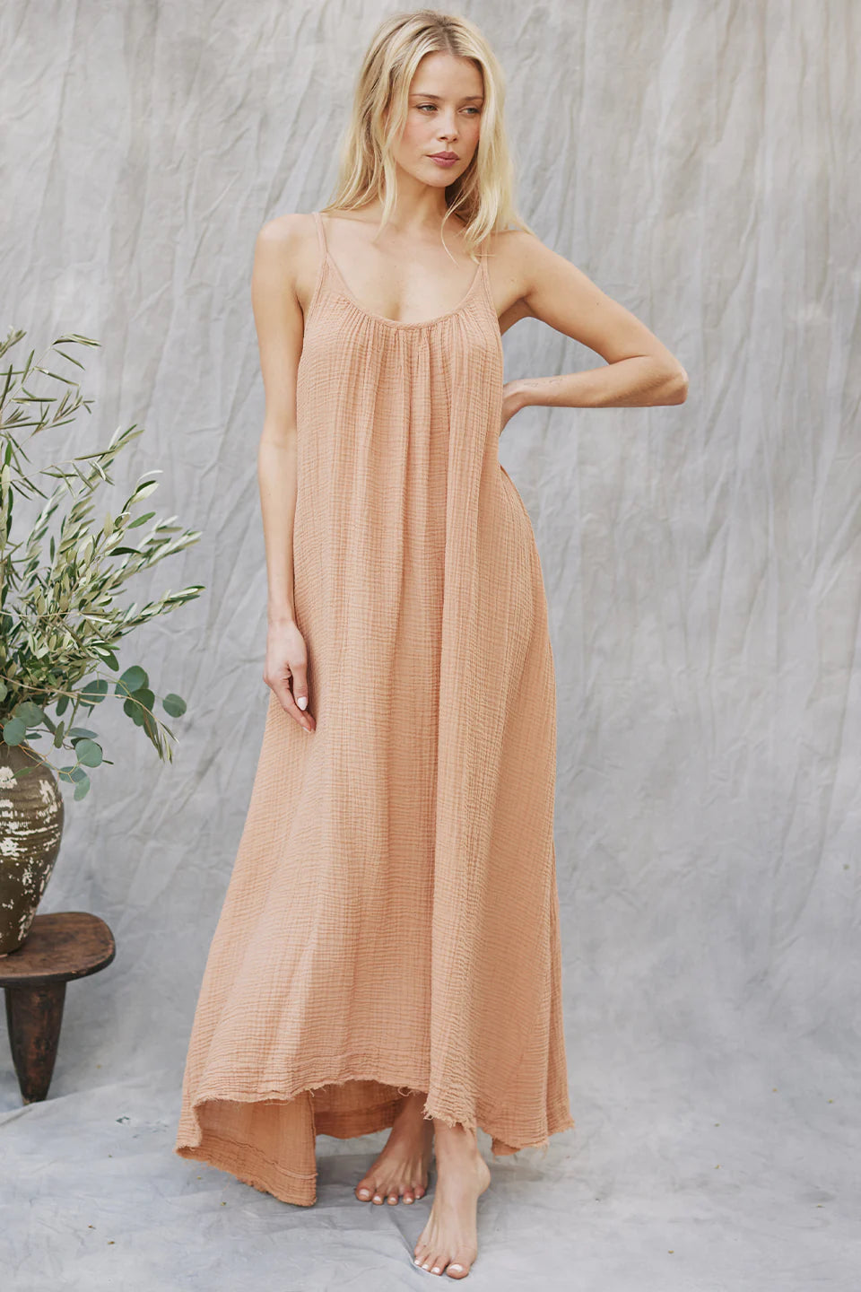 9Seed Tulum Lightweight Gauze Maxi Dress