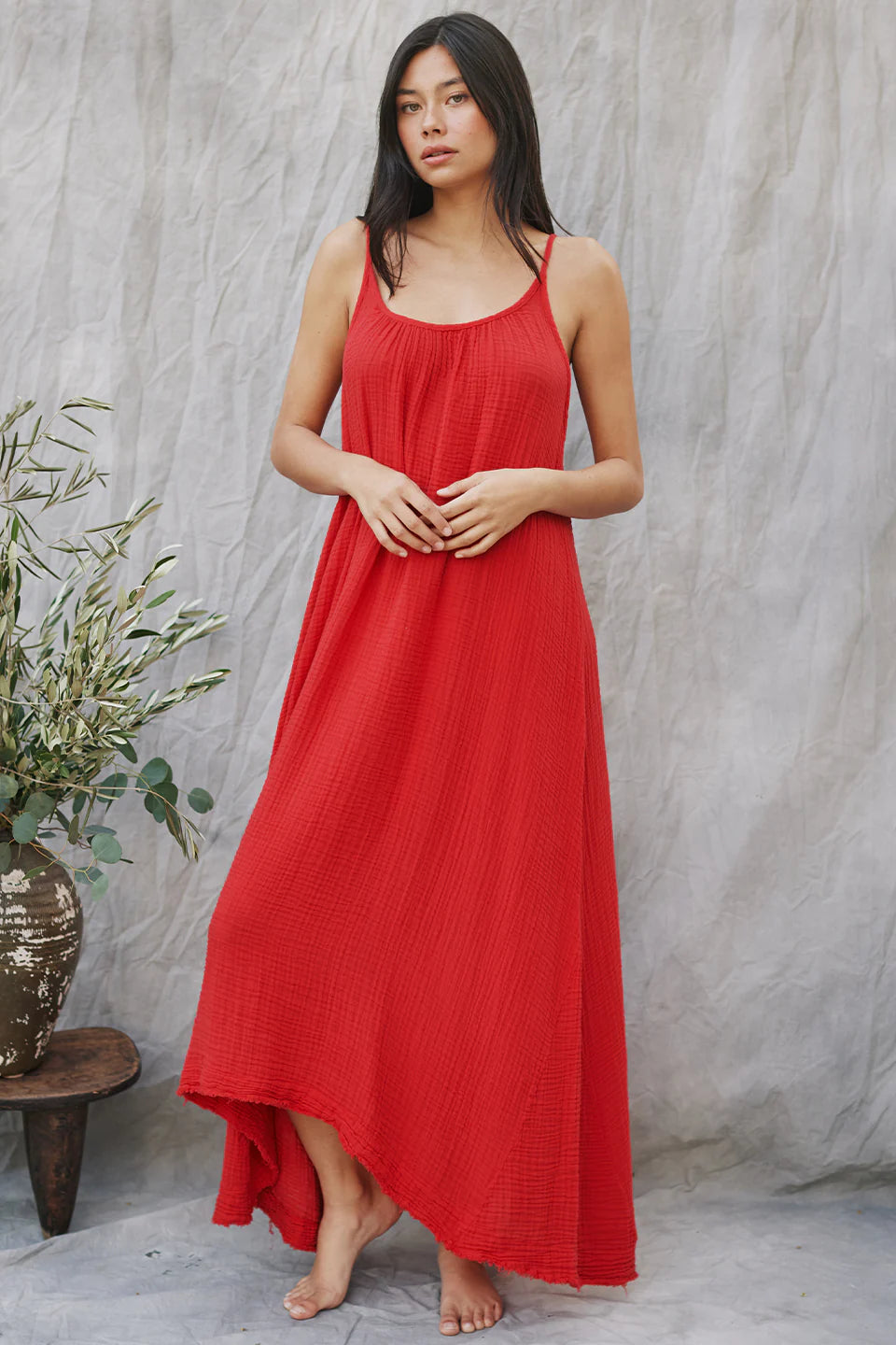 9Seed Tulum Lightweight Gauze Maxi Dress