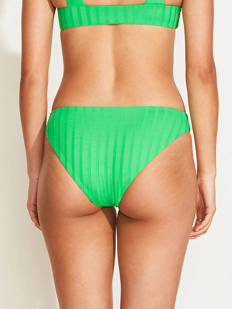 Vitamin A Cali Hi Leg Full Bikini Bottom - Spearmint EcoRib