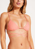 Vitamin A Gia Ring Tri Bikini Top - Pink Coral EcoRib