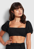 Seafolly Costa Bella Puff Sleeve Bandeau Bikini Top