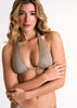 Shan Kate Vegan Suede Tri Bikini Top - Sahara