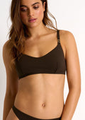 Shan Jessie Bralette Bikini Top - Chocolate