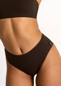 Shan Intemporel Hi Waist Bikini Bottom - Chocolate