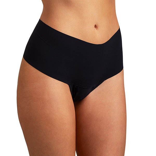 Front of Hanky Panky Breathe High Rise Thong in Black