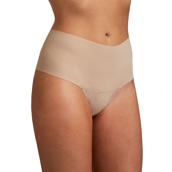 Front of Hanky Panky Breathe High Rise Thong in Nude