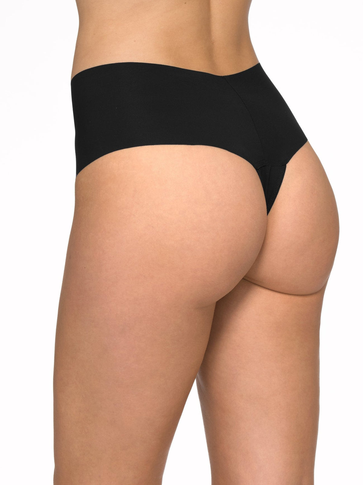 Back of Hanky Panky Breathe High Rise Thong in Black
