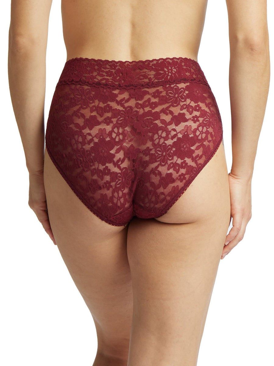 Back of Hanky Panky Daily Lace French Cut Full Panty in Red