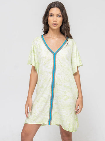 Pitusa Tie Dye Mini Abaya Dress