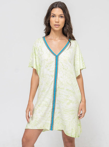Pitusa Tie Dye Mini Abaya Dress