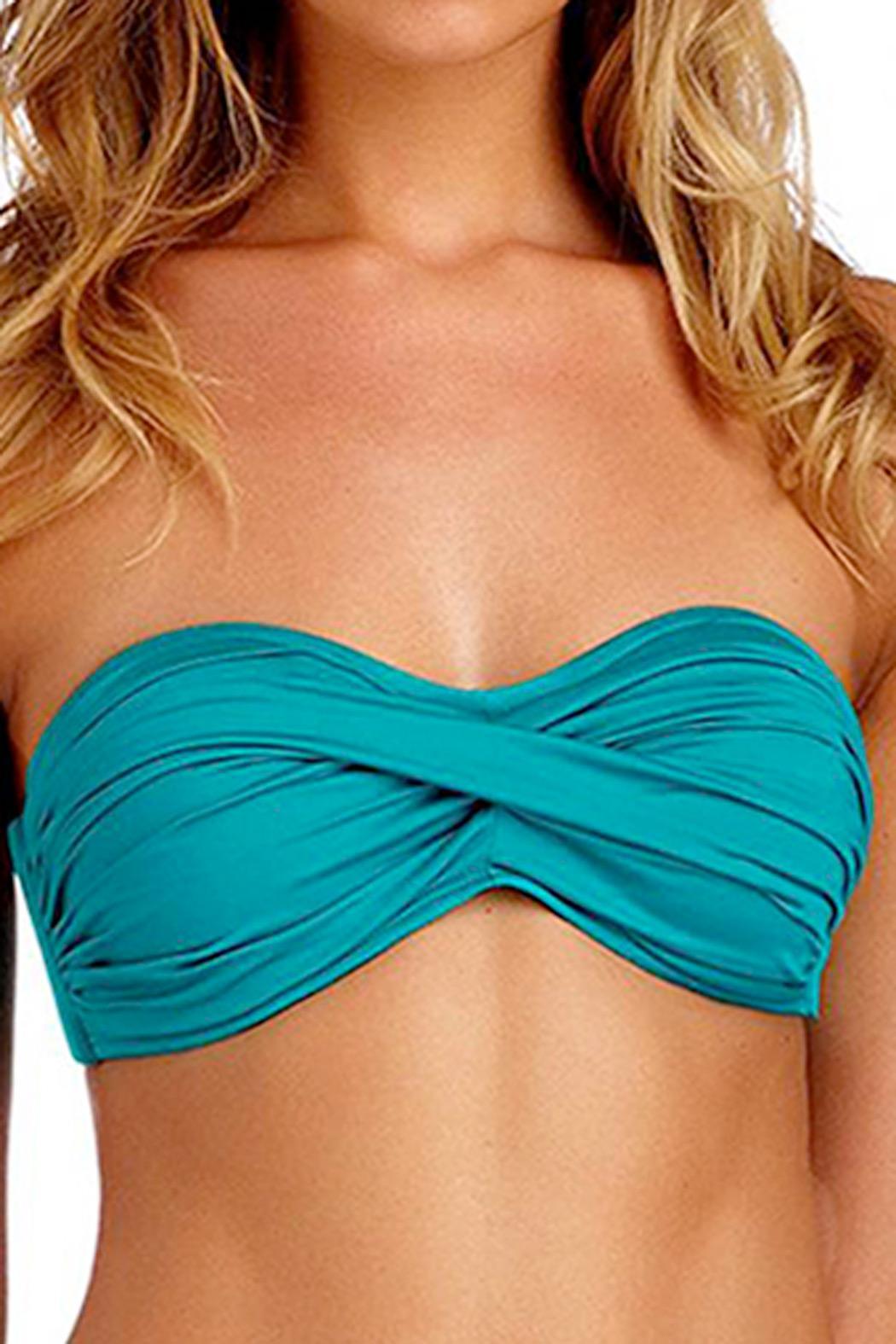 teal bandeau bikini