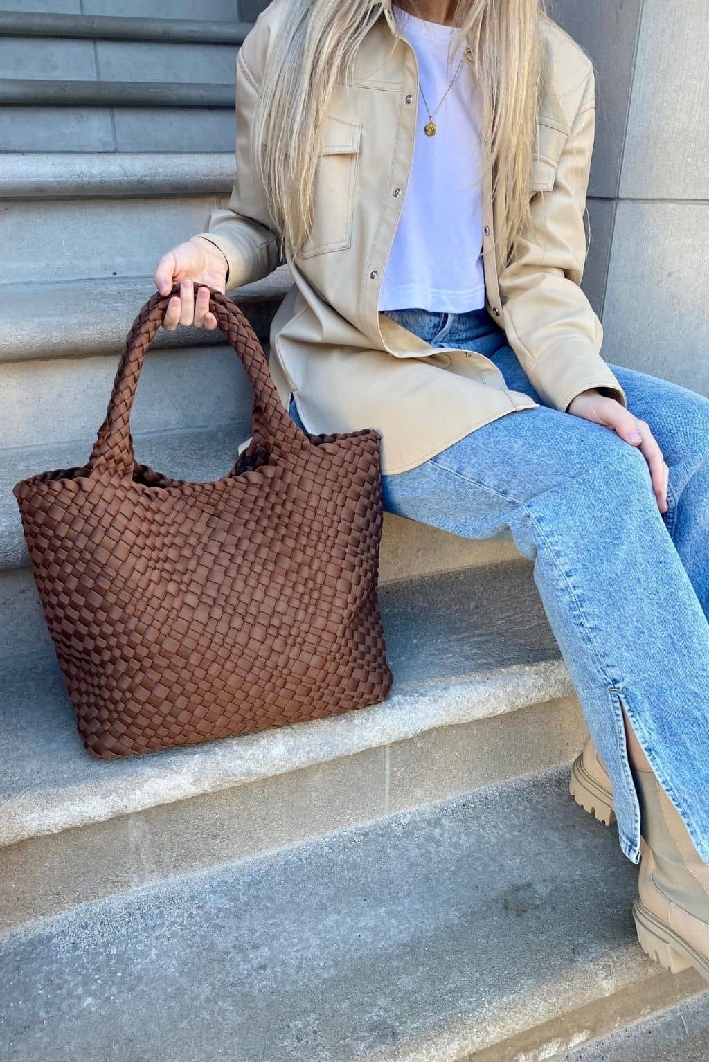 Bag and Bougie Woven Tote
