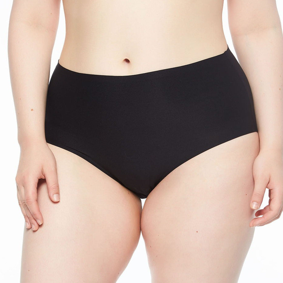 Soft Stretch Seamless French Cut Brief Panty Black O/S by Chantelle
